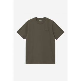 CARHARTT WIP S/S SCRIPT EMBROIDERY T-SHIRT CYPRESS BLACK