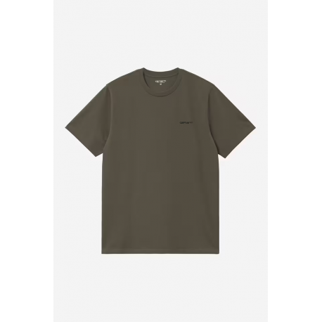 CARHARTT WIP S/S SCRIPT EMBROIDERY T-SHIRT CYPRESS BLACK