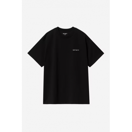 CARHARTT WIP S/S SCRIPT EMBROIDERY T-SHIRT BLACK WHITE