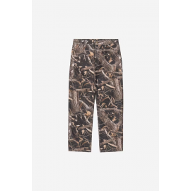 CARHARTT WIP SINGLE KNEE PANT CAMO FEATHER TREE BLACK HEAVY STONE WASHED