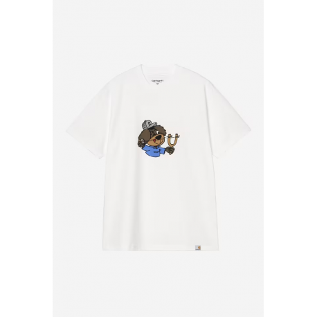 CARHARTT WIP S/S SLINGSHOT T-SHIRT WHITE HEAVY ENZYME WASH