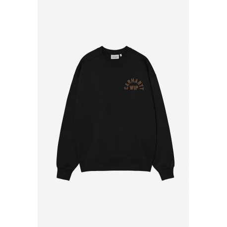 CARHARTT WIP ARCH SCRIPT SWEAT BLACK / HAMILTON BROWN STONE