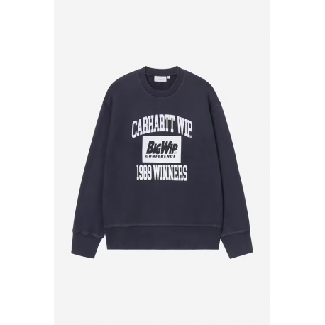 CARHARTT WIP 1989 WINNERS SWEAT SARK NAVY HEAVY STONE WASH