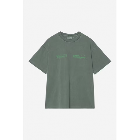 CARHARTT WIP S/S BOXED T-SHIRT DARK SCARAB GARMENT DYED