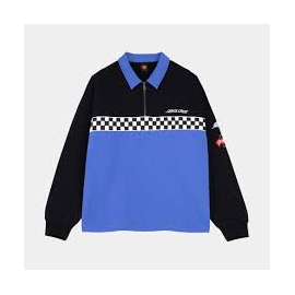 SANTA CRUZ CREW PODIUM 1/4 ZIP BLACK / SAPPHIRE