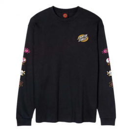 SANTA CRUZ T-SHIRT LS KNIBBS CRYPTIC BLACK