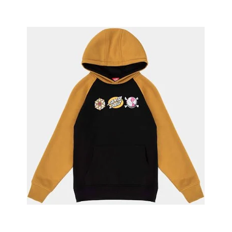 SANTA CRUZ YOUTH HOODIE KNIBBS CRYPTIC RAGLAN BLACK / MUSTARD
