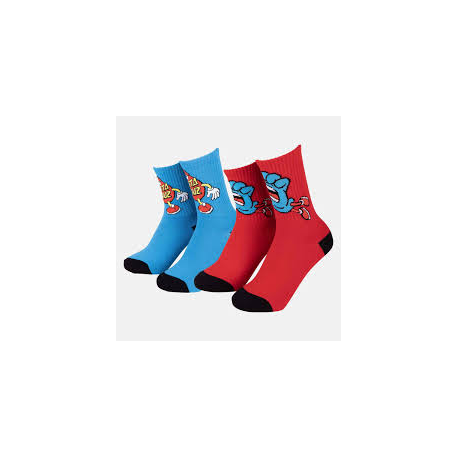 SANTA CRUZ YOUTH SOCKS DUDE  DUDE BLUE & DUDE RED