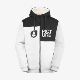PICTURE BASEMENT PLUSH ZIP HOODIE GREY MELANGE
