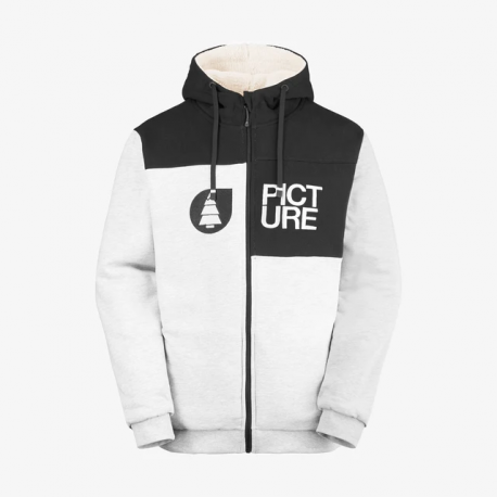 PICTURE BASEMENT PLUSH ZIP HOODIE GREY MELANGE