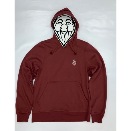 PISOLO BASIC HOODY 38 BURGUNDY (LOGO BLANC)