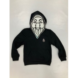 PISOLO SWEAT CAPUCHE JUNIOR NOIR (LOGO BLANC)