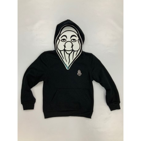 PISOLO SWEAT CAPUCHE JUNIOR NOIR (LOGO BLANC)