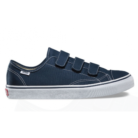CHAUSSURES VANS UNISEXE BLEUES A SCRATCH ET COUTURES BLANCHES